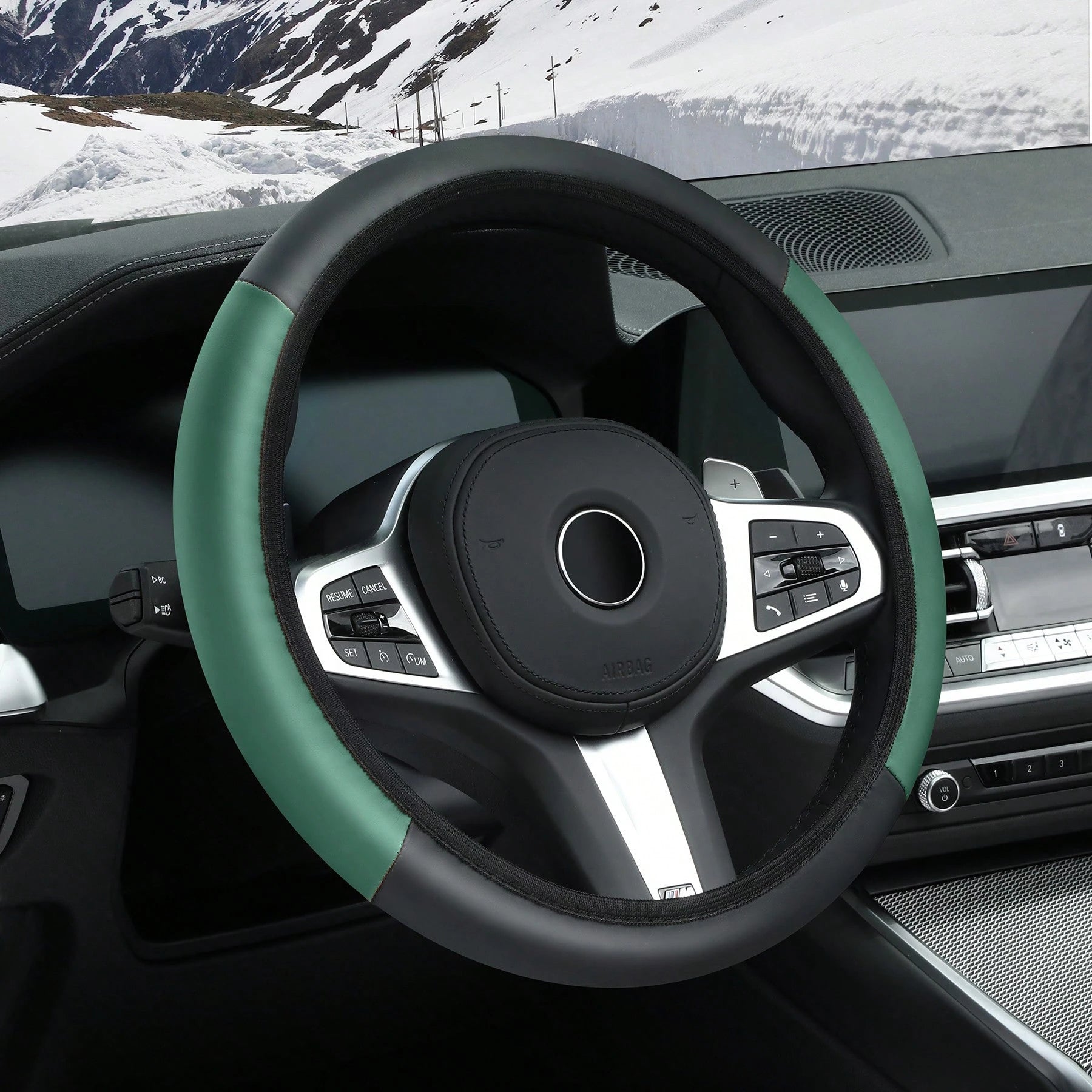 1pc Leather Car Steering Wheel Cover, Anti-Slip & Sweat-Proof Design, Available In Multiple Colors, Fits 38cm Diameter Steering Wheel