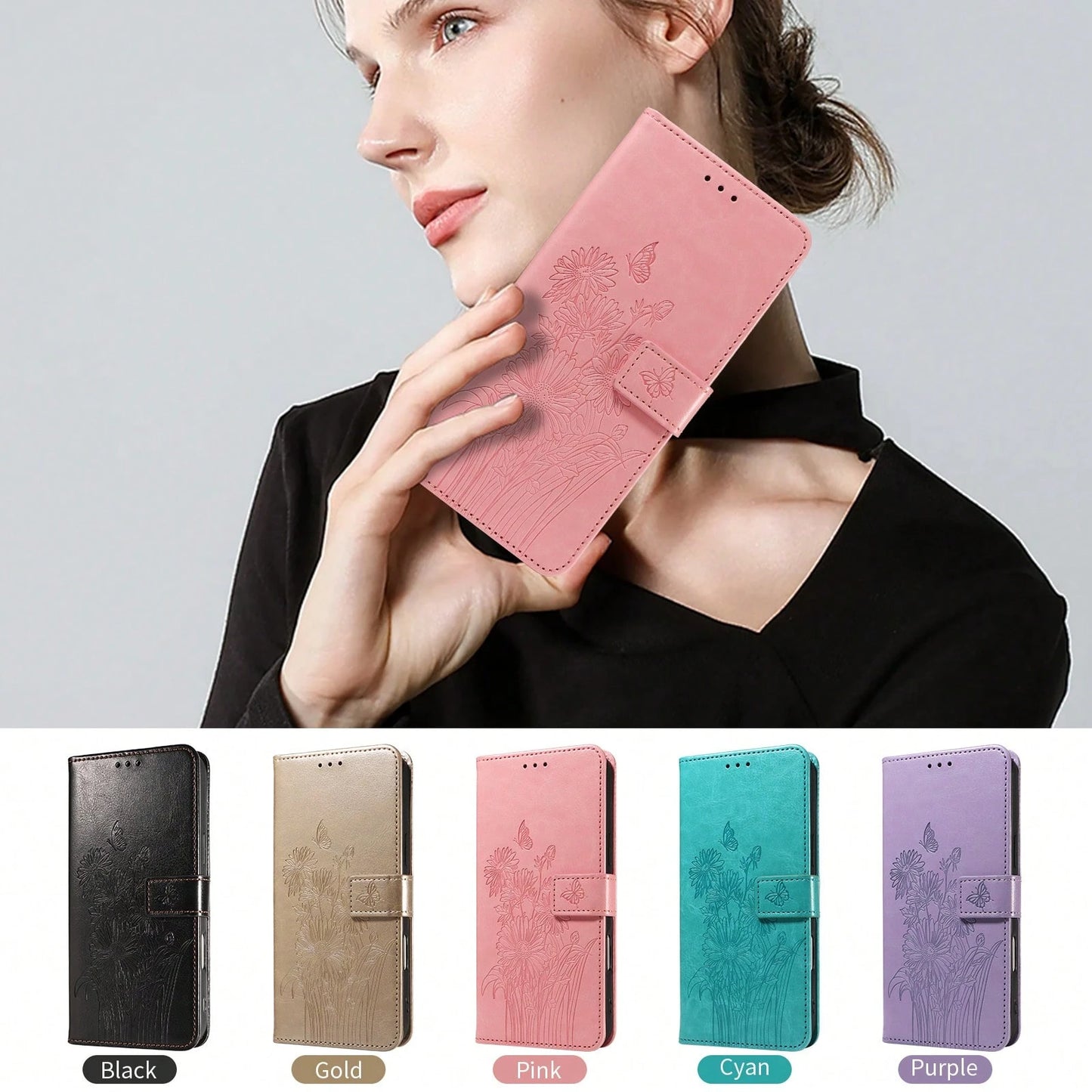 1pc Leather Wallet Phone Case With Card Slot Compatible With Apple 17 Pro Max/ Galaxy A56 Series, Fashionable Protective Cover