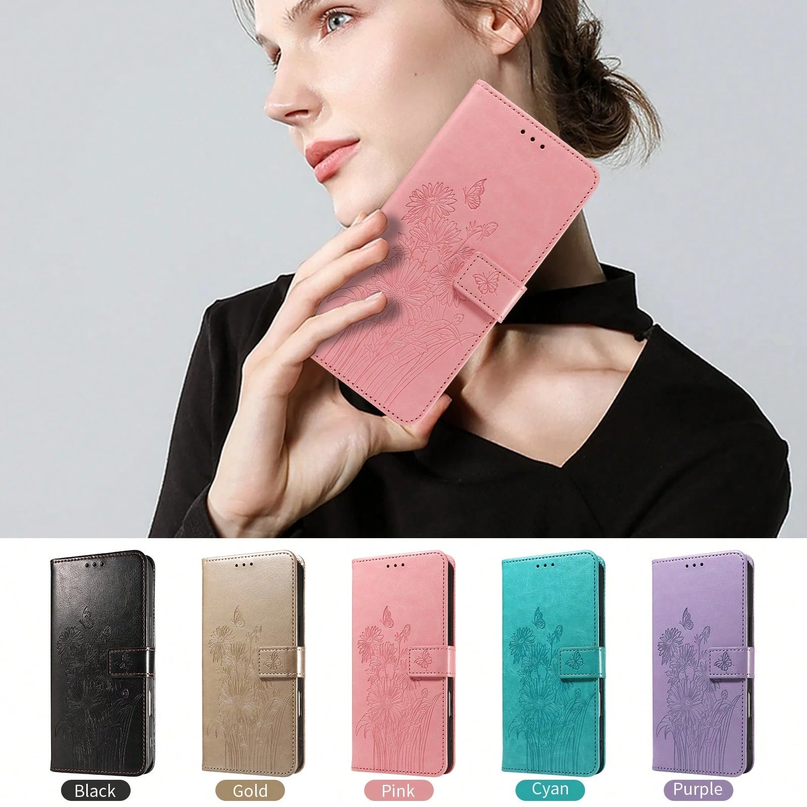 1pc Leather Wallet Phone Case With Card Slot Compatible With Apple 17 Pro Max/ Galaxy A56 Series, Fashionable Protective Cover