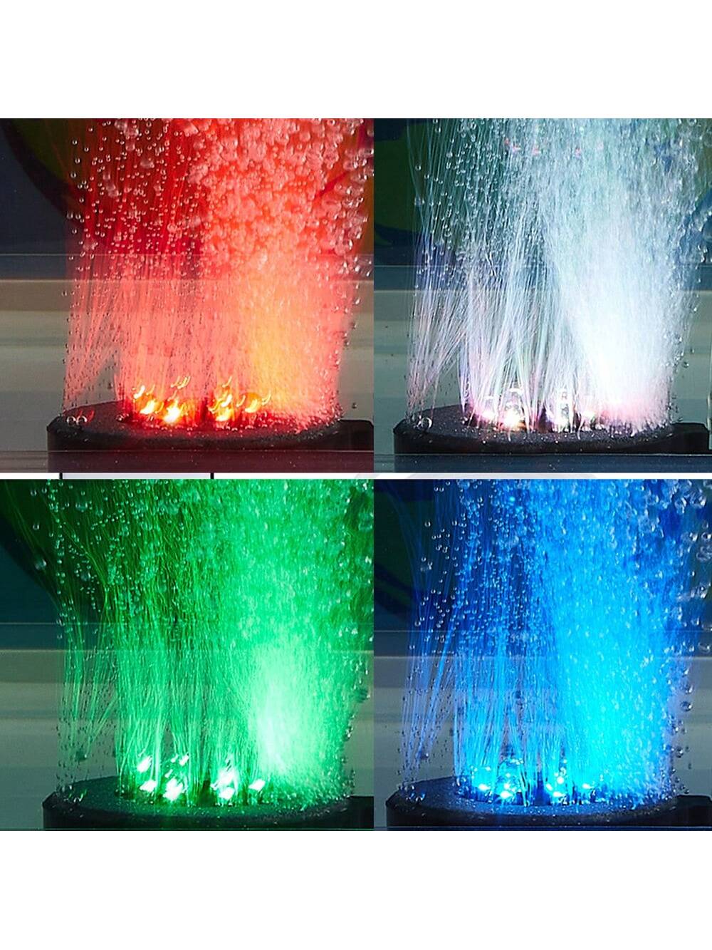 1pc LED Aquarium Air Bubble Light Fish Tank Air Curtain Bubble Stone Disk With 6 Color Changing LEDs