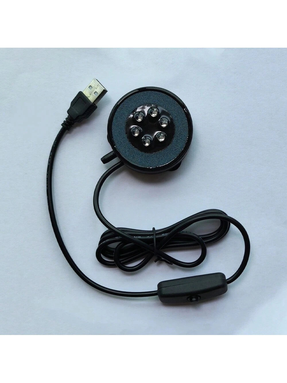 1pc LED Aquarium Air Bubble Light Fish Tank Air Curtain Bubble Stone Disk With 6 Color Changing LEDs