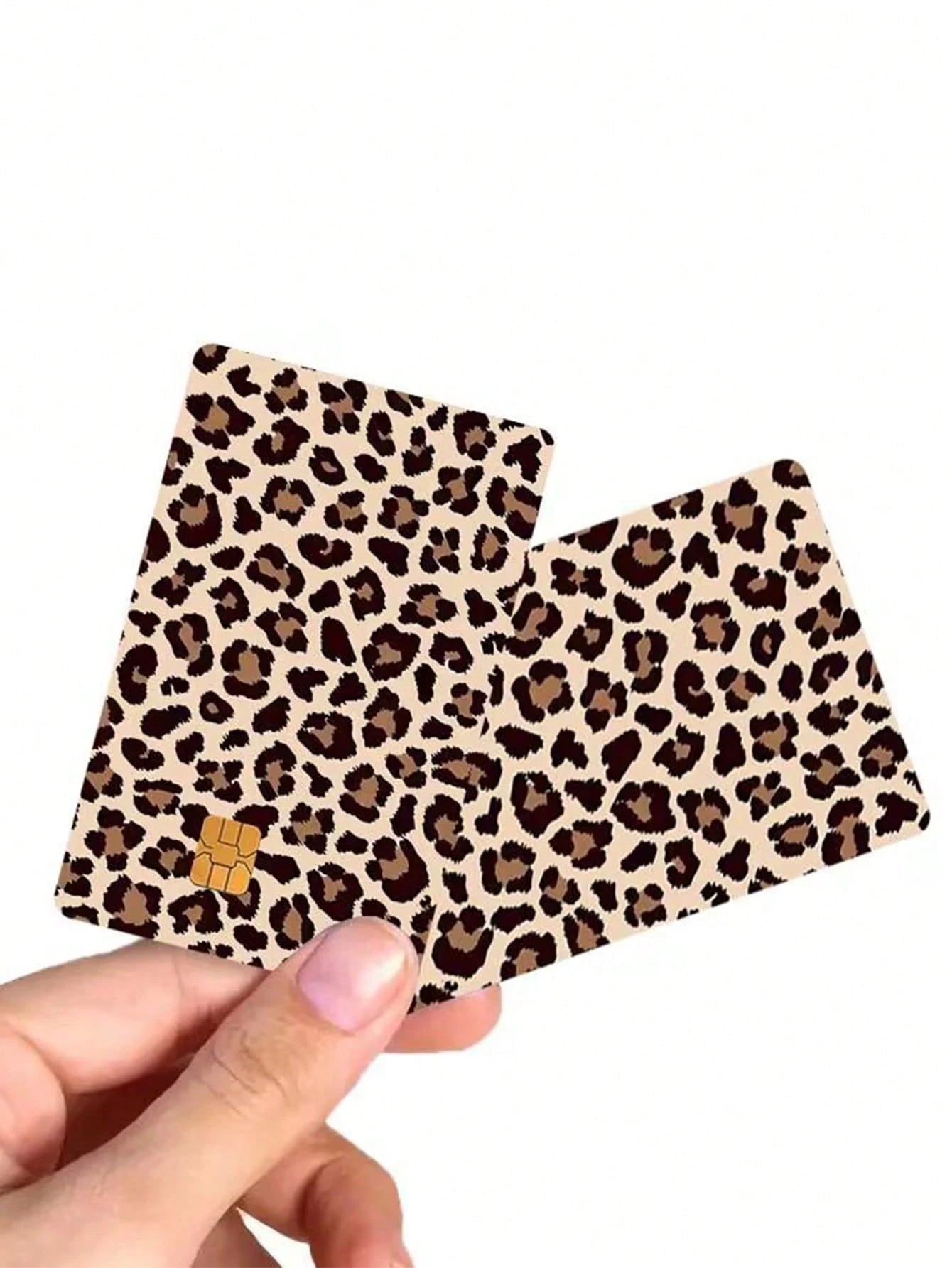 1pc Leopard Pattern PVC Funny Credit Card Sticker, Leopard Print Pink Leopard Colorful Leopard Creative Mini Card Skin Sticker, Art Sticker,Back To School,School Supplies
