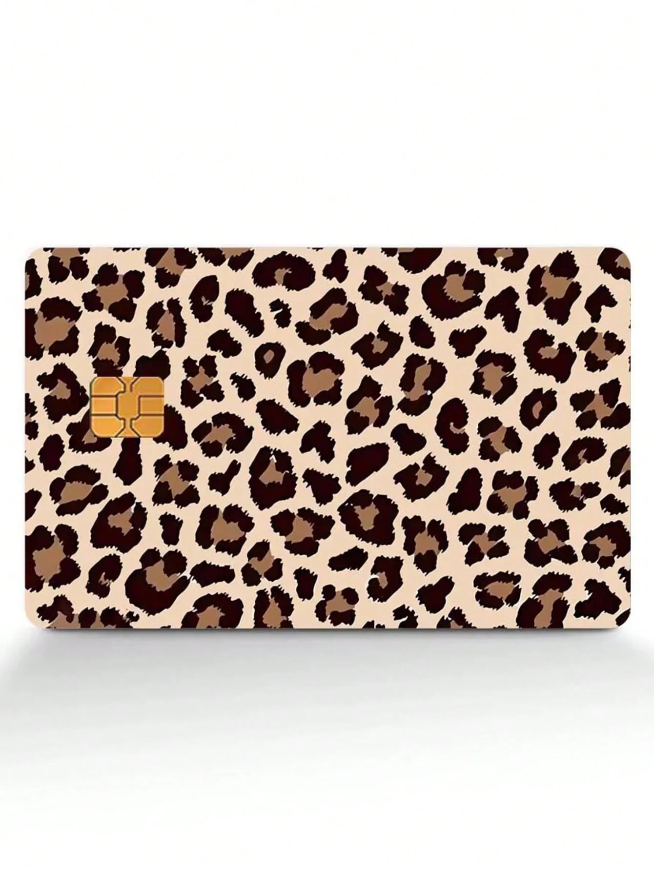 1pc Leopard Pattern PVC Funny Credit Card Sticker, Leopard Print Pink Leopard Colorful Leopard Creative Mini Card Skin Sticker, Art Sticker,Back To School,School Supplies