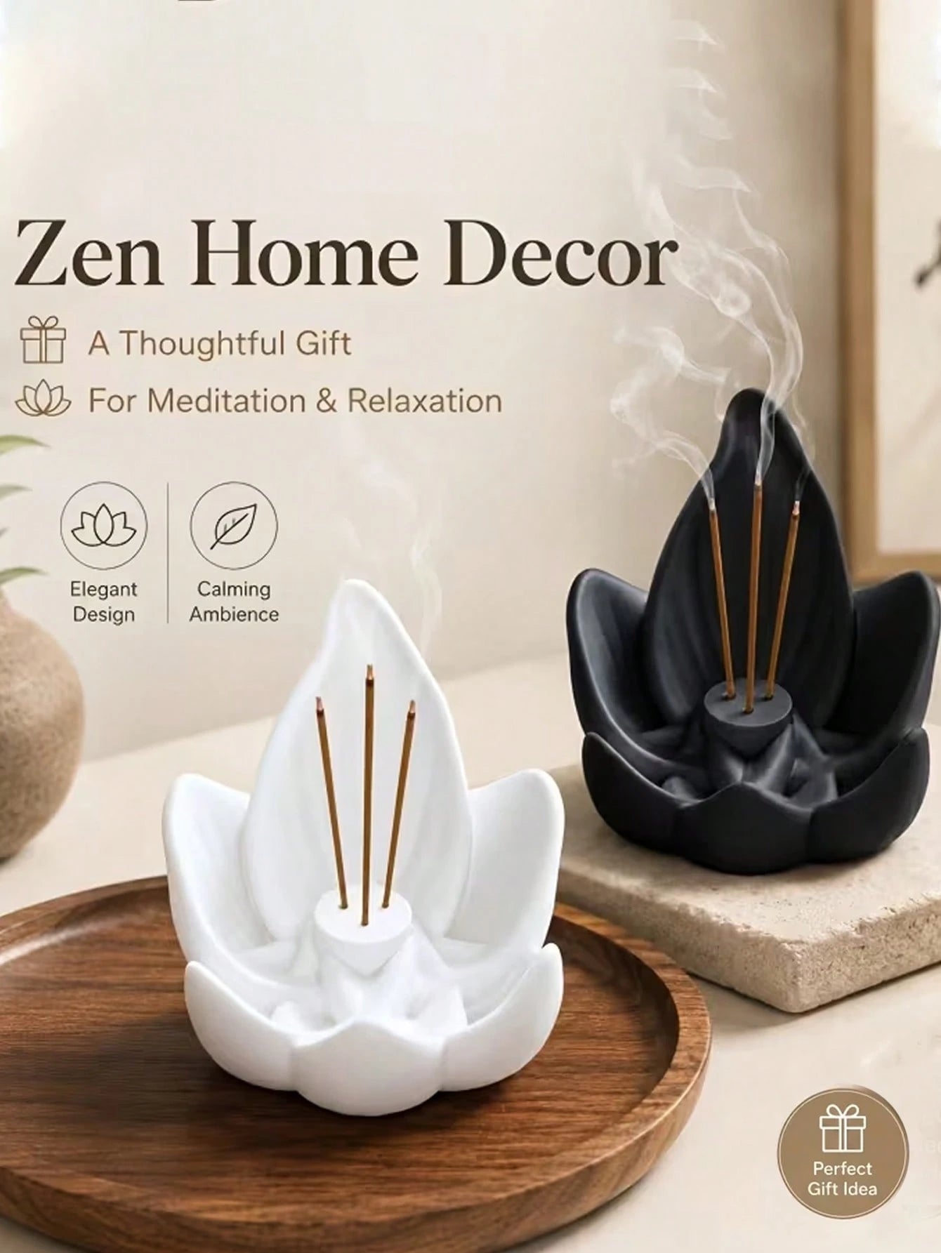1pc Lotus Aromatherapy Base, Creative Lotus Shaped Incense Burner, Home Fragrance Decor, Helps Regulate Mood And Purify Air, Suitable For Living Room, Bedroom, Room, Desktop Decoration, Dorm Storage