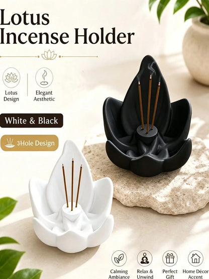 1pc Lotus Aromatherapy Base, Creative Lotus Shaped Incense Burner, Home Fragrance Decor, Helps Regulate Mood And Purify Air, Suitable For Living Room, Bedroom, Room, Desktop Decoration, Dorm Storage