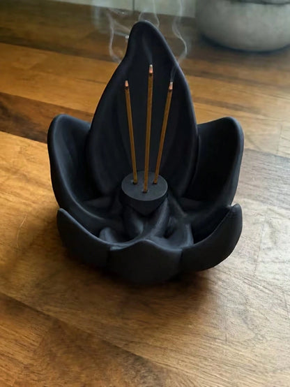 1pc Lotus Aromatherapy Base, Creative Lotus Shaped Incense Burner, Home Fragrance Decor, Helps Regulate Mood And Purify Air, Suitable For Living Room, Bedroom, Room, Desktop Decoration, Dorm Storage