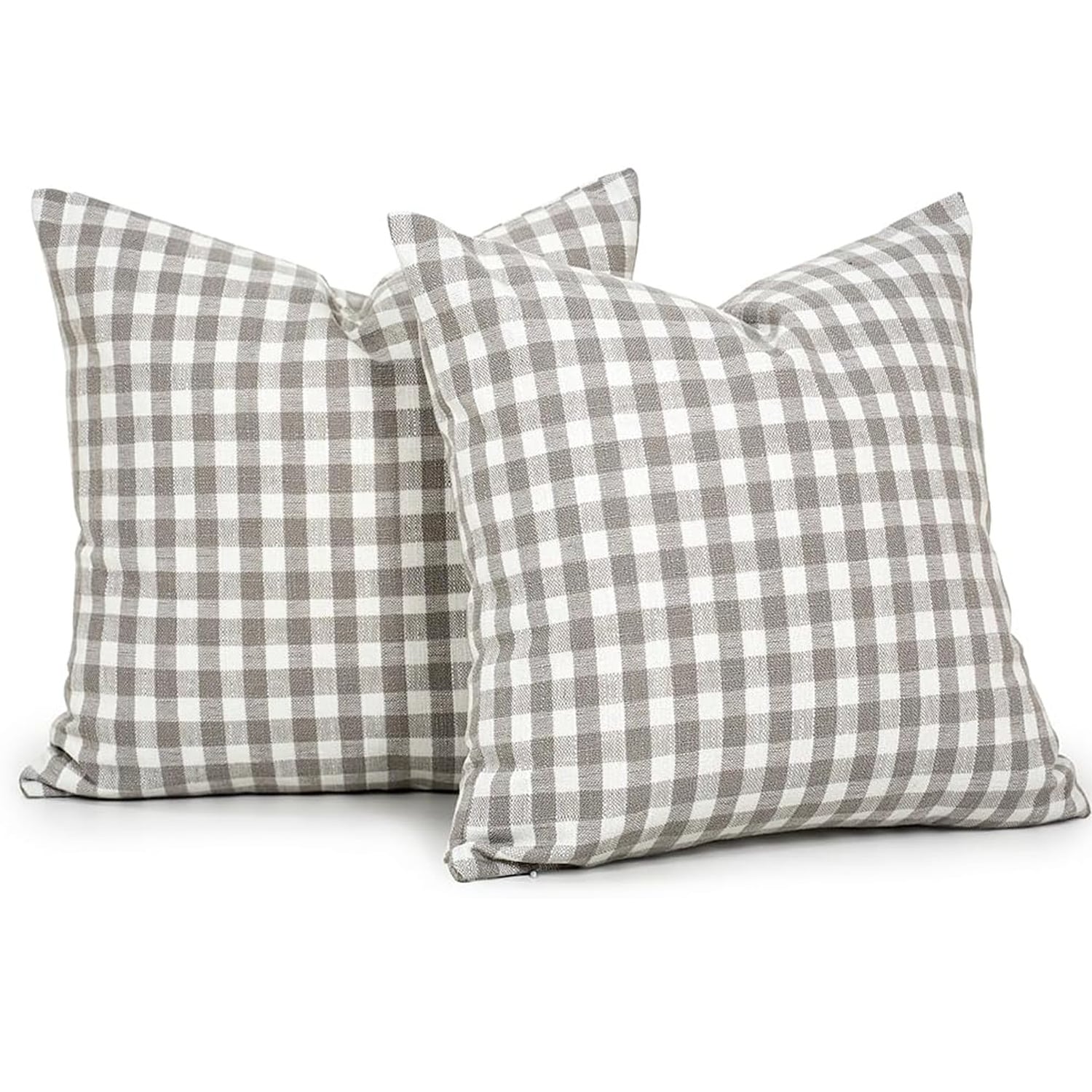 1pc Luxury Checkered Pillow Cover, Modern Farmhouse Decor Sofa Cushion Square Linen Pillowcase, Suitable For Sofa, Living Room, Bedroom, Farmhouse, Also Can Be Used As A Gift.