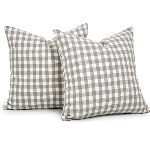 1pc Luxury Checkered Pillow Cover, Modern Farmhouse Decor Sofa Cushion Square Linen Pillowcase, Suitable For Sofa, Living Room, Bedroom, Farmhouse, Also Can Be Used As A Gift.