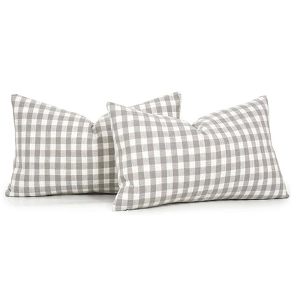 1pc Luxury Checkered Pillow Cover, Modern Farmhouse Decor Sofa Cushion Square Linen Pillowcase, Suitable For Sofa, Living Room, Bedroom, Farmhouse, Also Can Be Used As A Gift.