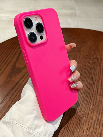 1pc Luxury Fluorescent Wireless Charging Phone Case, Compatible With IPhone 17 Air 16 15 14 13 12 11 Pro Max Plus| Liquid Silicone| Ultra-Thin Shockproof Protective Case| Phone