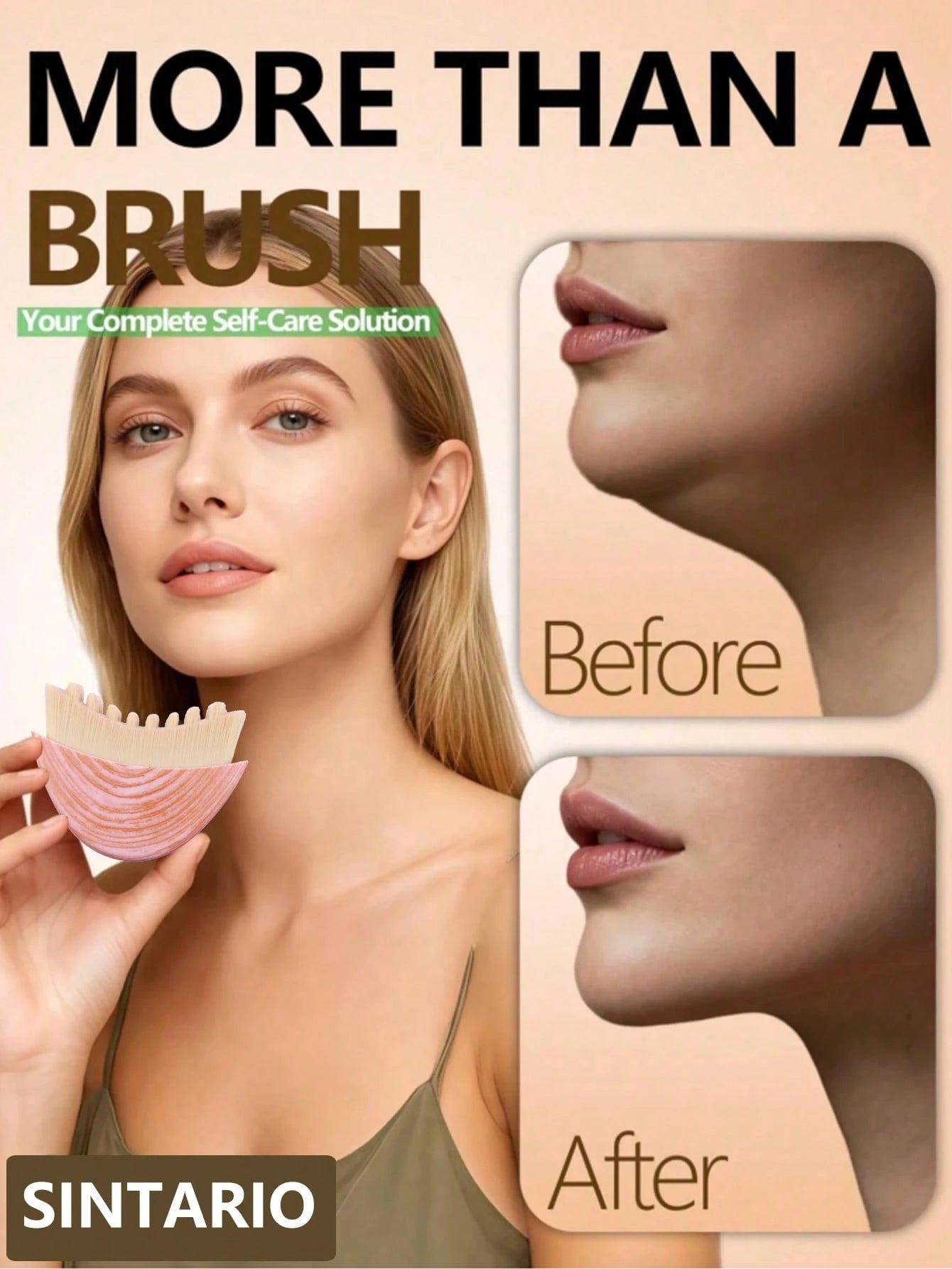 1pc Lymphatic Drainage Brush: Facial And Body Detox Massage Tool, Suitable For Jaw/Jawline Sculpting. Ergonomic, Portable Tool. Continuous Use Shows Results. Suitable For Spa, Self-Care, Esthetician S