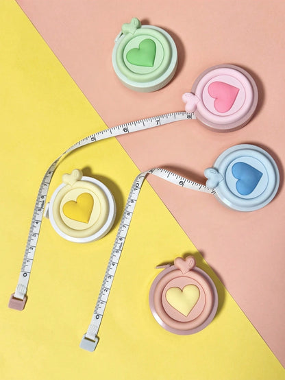 1pc Macaron Color Retractable Tape Measure, Double-Sided Metric/Imperial Mini Ruler, Useful For Measuring Length, Height, Distance, Chest, Waist, Hip, Height, Clothing Size