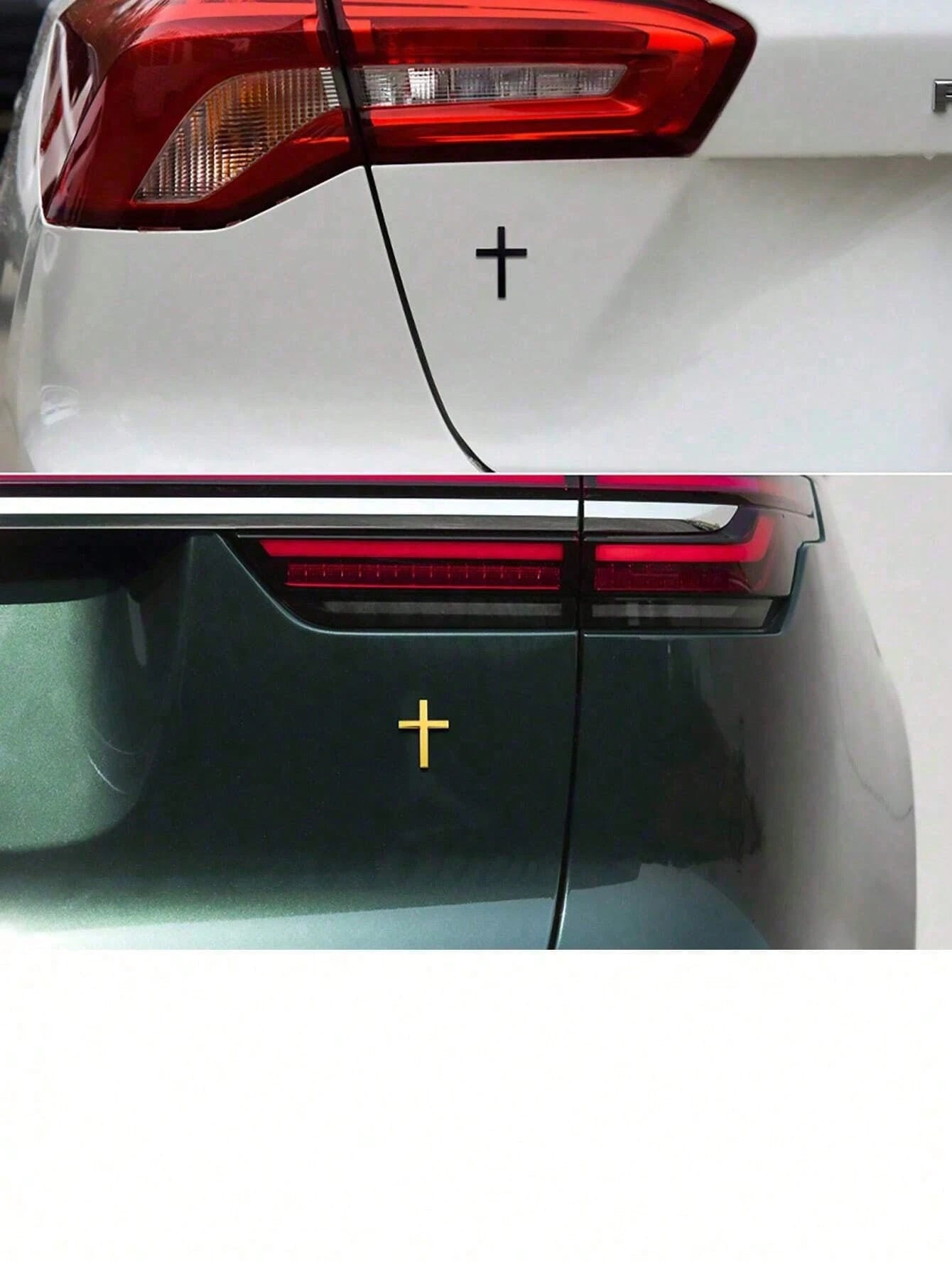 1pc Metallic Cross Car Bumper Sticker, Rear Car Decor, Car Scratch Protection Covering