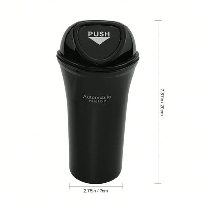 1Pc Mini Car Trash Can Portable Dustbin With Lid Leak-Proof Trash Bin For Automotive Home Bedroom Office Garbage Bin