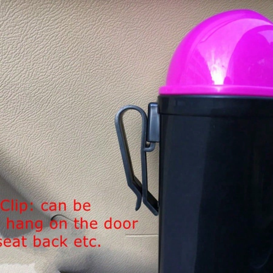 1Pc Mini Car Trash Can Portable Dustbin With Lid Leak-Proof Trash Bin For Automotive Home Bedroom Office Garbage Bin