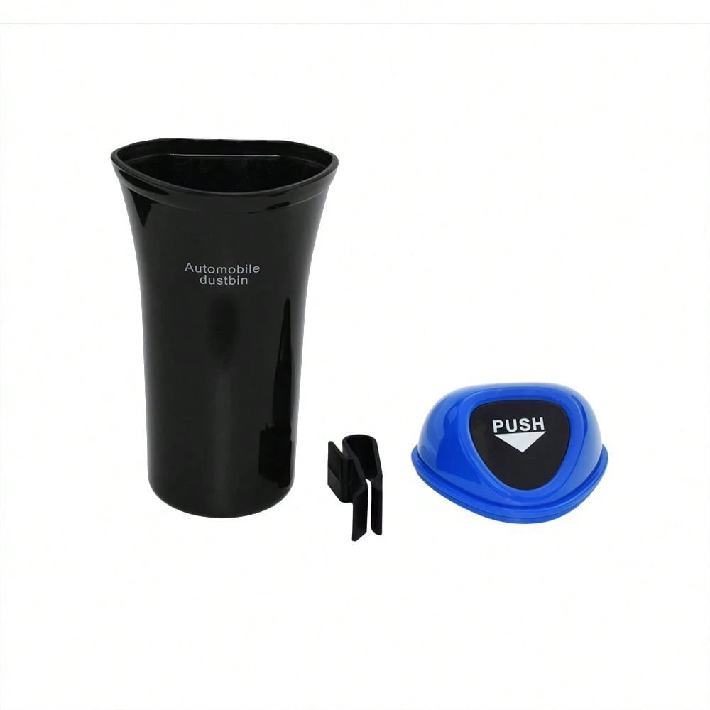 1Pc Mini Car Trash Can Portable Dustbin With Lid Leak-Proof Trash Bin For Automotive Home Bedroom Office Garbage Bin