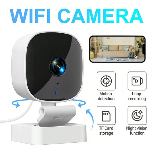 1pc Mini HD Home Security Camera With Night Vision, Remote Two-Way Talk, Motion Detection Alarm, Built-In AP Hotspot, Battery-Free, USB Powered, Suitable For Home Security Monitoring And Wireless Outd