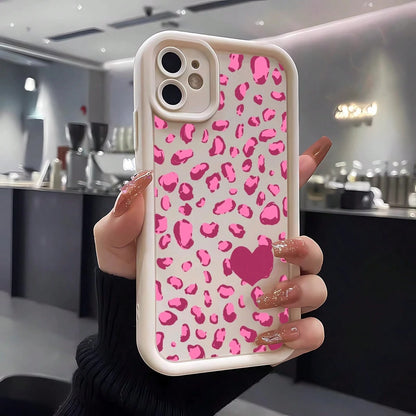 1pc Minimalist Leopard Pattern Leopard Print Pattern Simple Fashion Ins Style Chocolate/Coffee/Matte Brown Color Phone Case With Stepped Design, Suitable For Compatible With OPPO/Compatible With VIVO