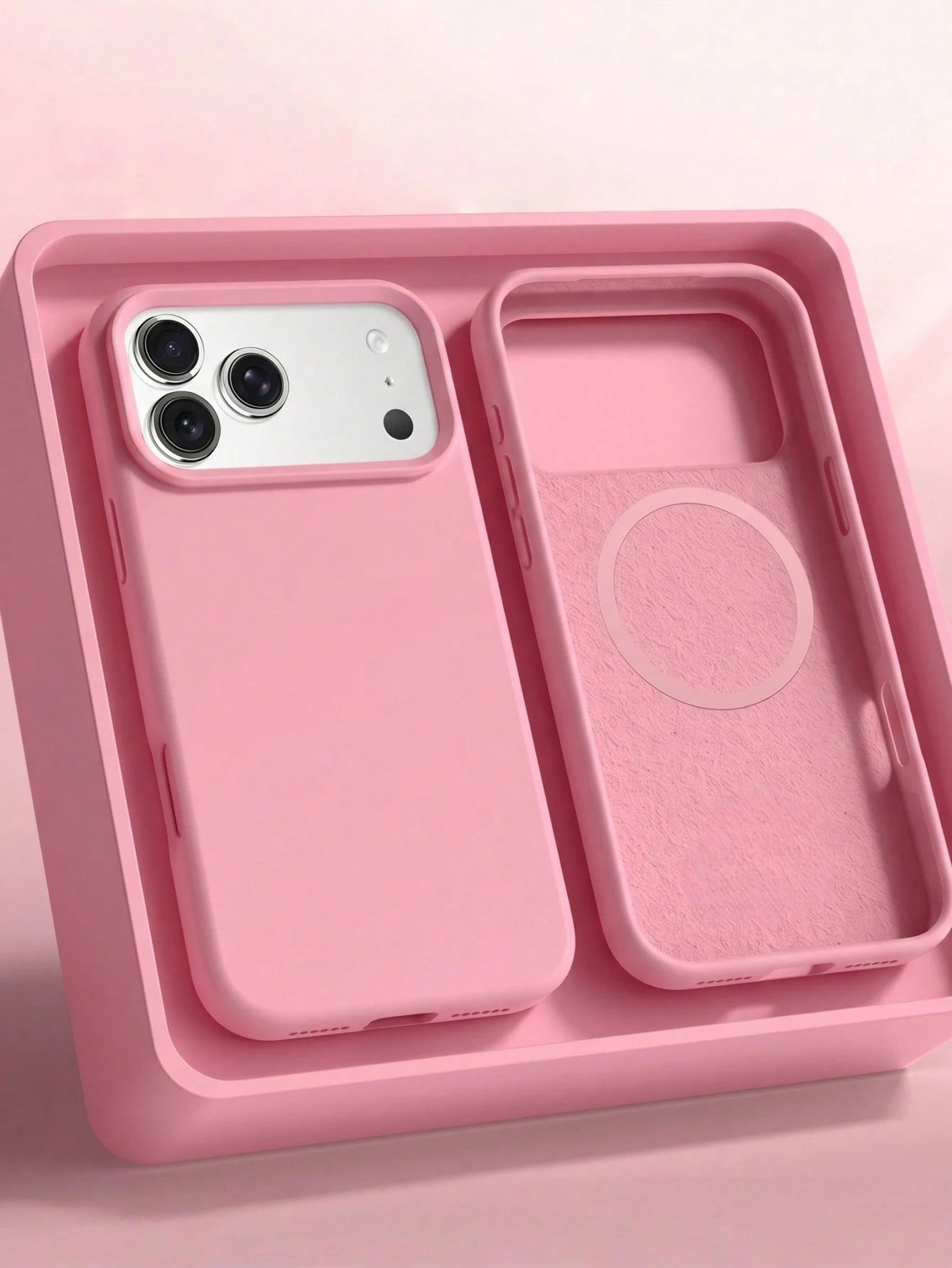 1pc Minimalist Liquid Silicone Magnetic Wireless Charging Phone Case, Compatible With IPhone 17 Air 16 14 13 12 15 Pro Max Plus, With Velvet Camera Protection