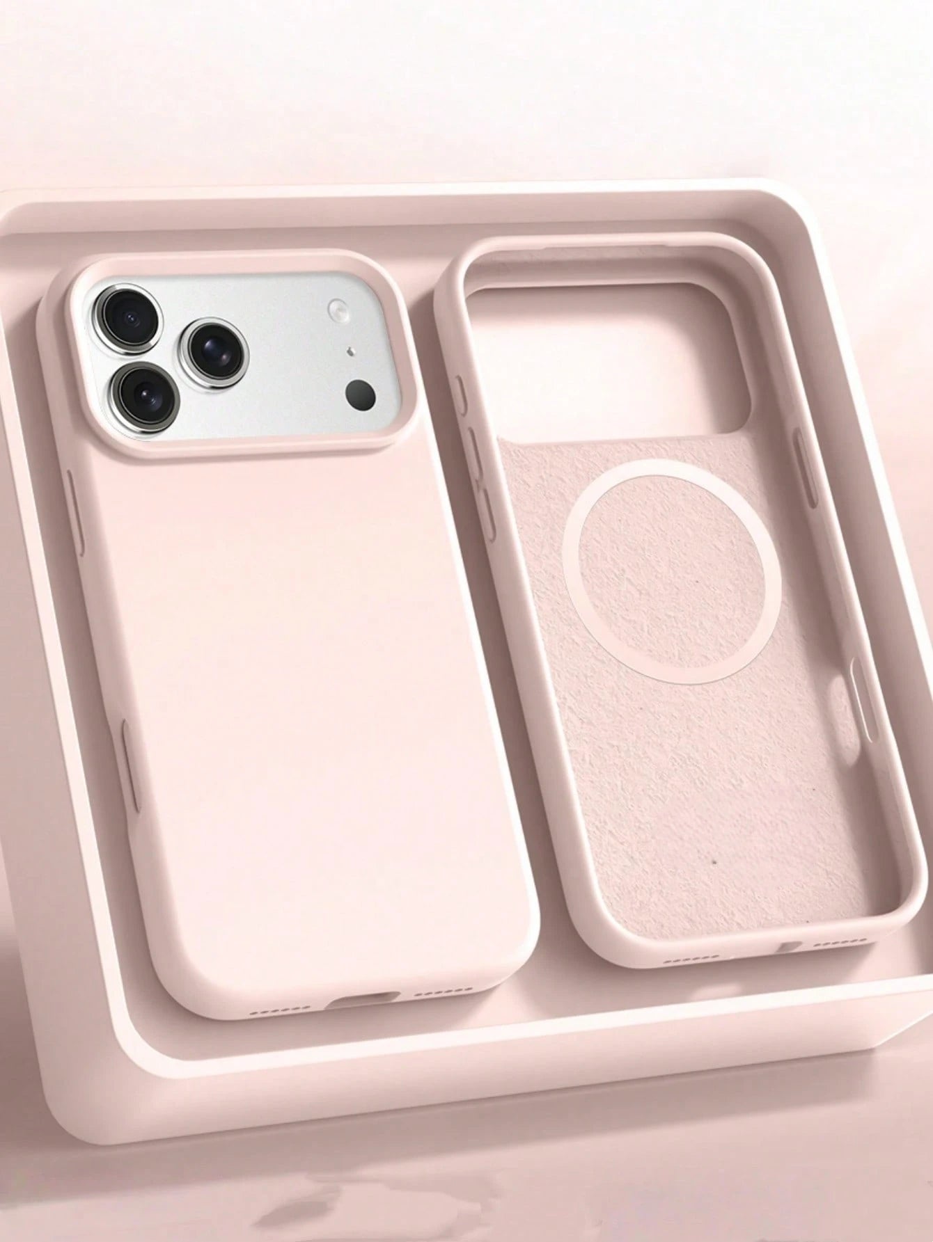 1pc Minimalist Liquid Silicone Magnetic Wireless Charging Phone Case, Compatible With IPhone 17 Air 16 14 13 12 15 Pro Max Plus, With Velvet Camera Protection