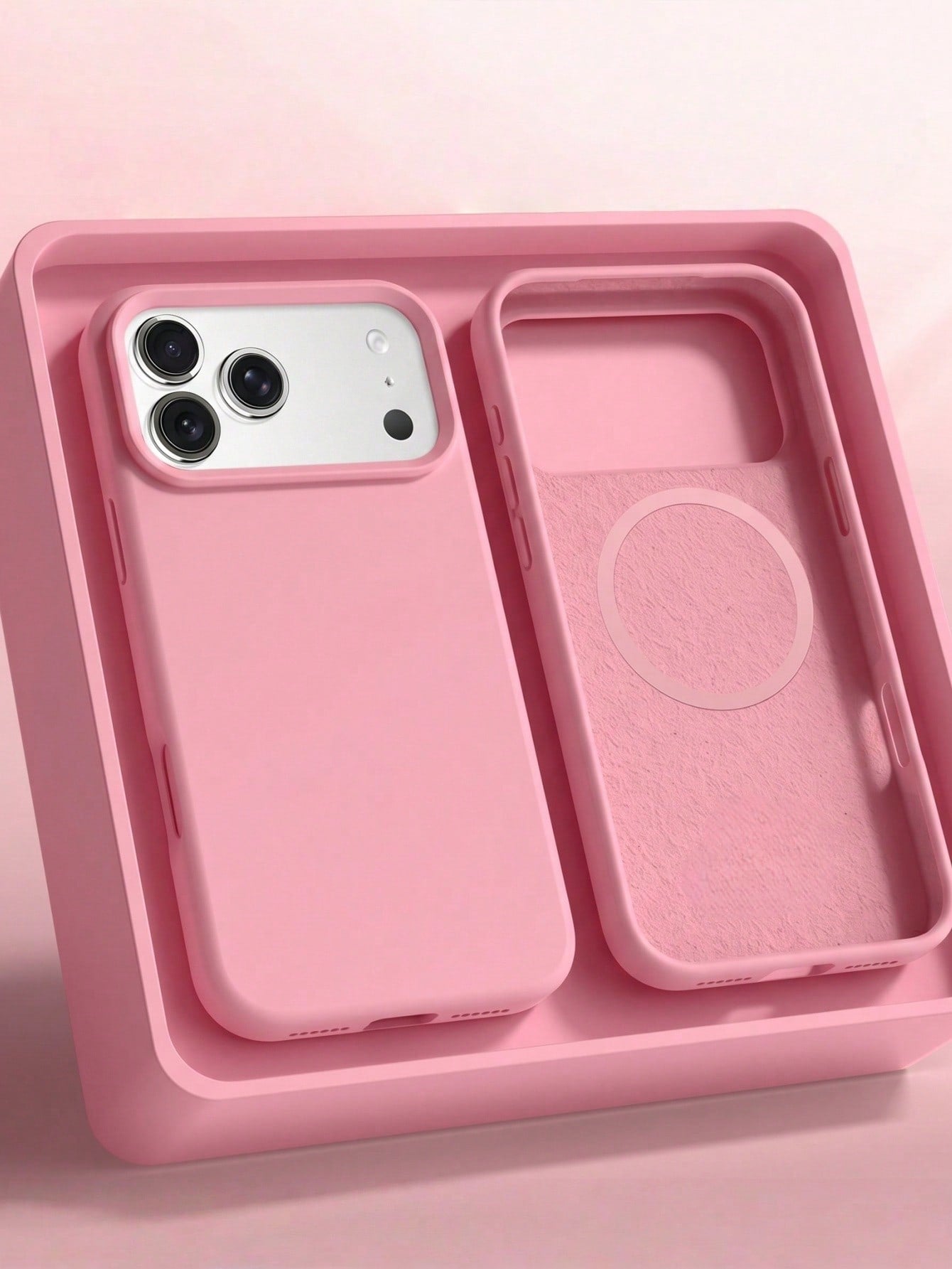 1pc Minimalist Liquid Silicone Magnetic Wireless Charging Phone Case, Compatible With IPhone 17 Air 16 14 13 12 15 Pro Max Plus, With Velvet Camera Protection
