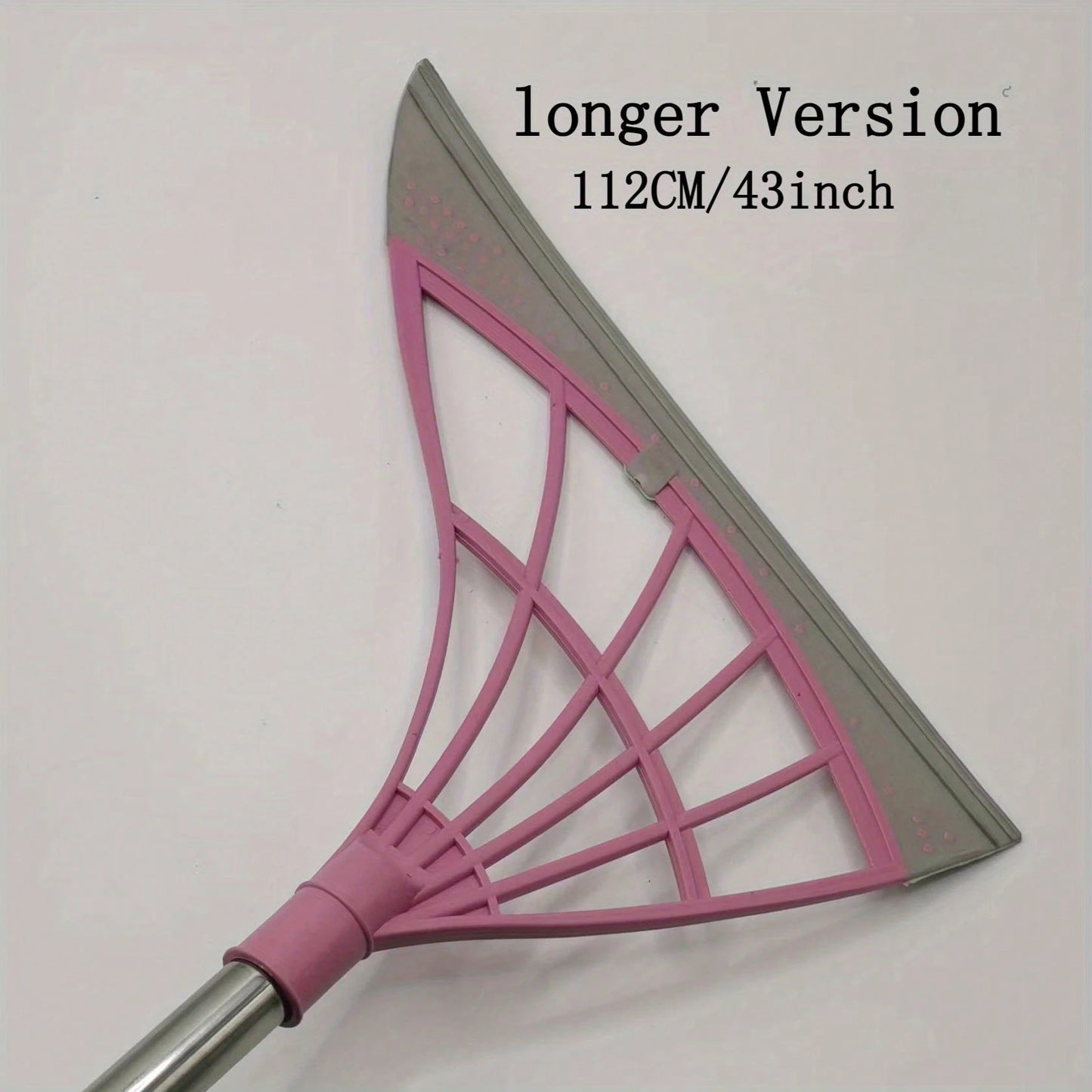 1pc Multifunctional Magic Broom Extended Thickened Edition 112cm/43 Inch Stainless Steel Handle Rubber Strip Silicone Strip Floor Sweeper Car Wiper Lazy Broom Suitable For: Kitchen/Toilet/Living Room