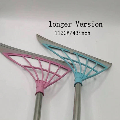1pc Multifunctional Magic Broom Extended Thickened Edition 112cm/43 Inch Stainless Steel Handle Rubber Strip Silicone Strip Floor Sweeper Car Wiper Lazy Broom Suitable For: Kitchen/Toilet/Living Room
