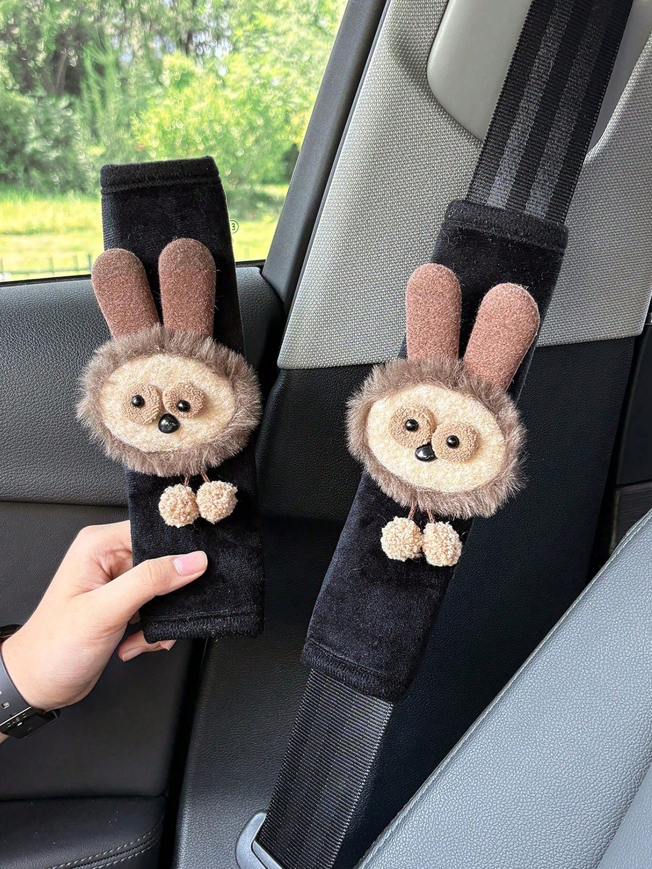 1pc New Black Cat Seatbelt Shoulder Pad- Durable Fabric- Highly Comfortable- Fits Most Age Groups