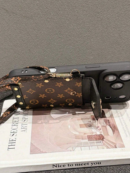 1pc New Bowknot English Card Holder Crossbody Lanyard, Compatible With IPhone17 17promax 17 Pro Phone Case, 16 Pro Max, New 15 Pro/14/13/12 Cartoon Phone Case, Compatible With IPhone14 Pro Max/15/12/1
