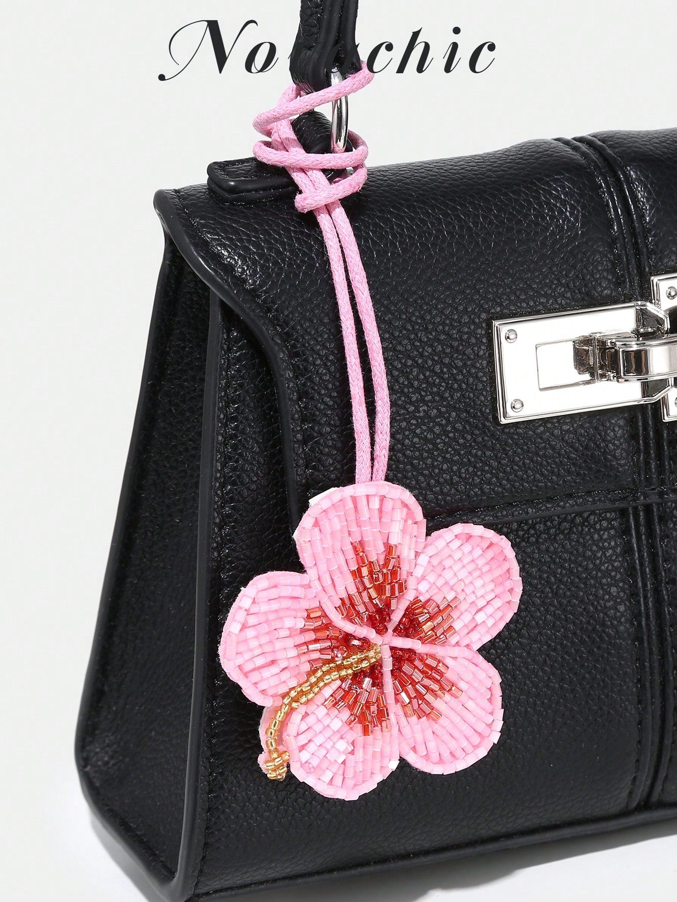 1pc Novachic Handmade Beaded, Floral Decor, Rhinestone Beaded Bag Charm/Pendant, Suitable For Summer Vacation, Beach (Charm Only, No Bag) Festival Graduation Teacher Appreciation Gifts Gift KeyChain
