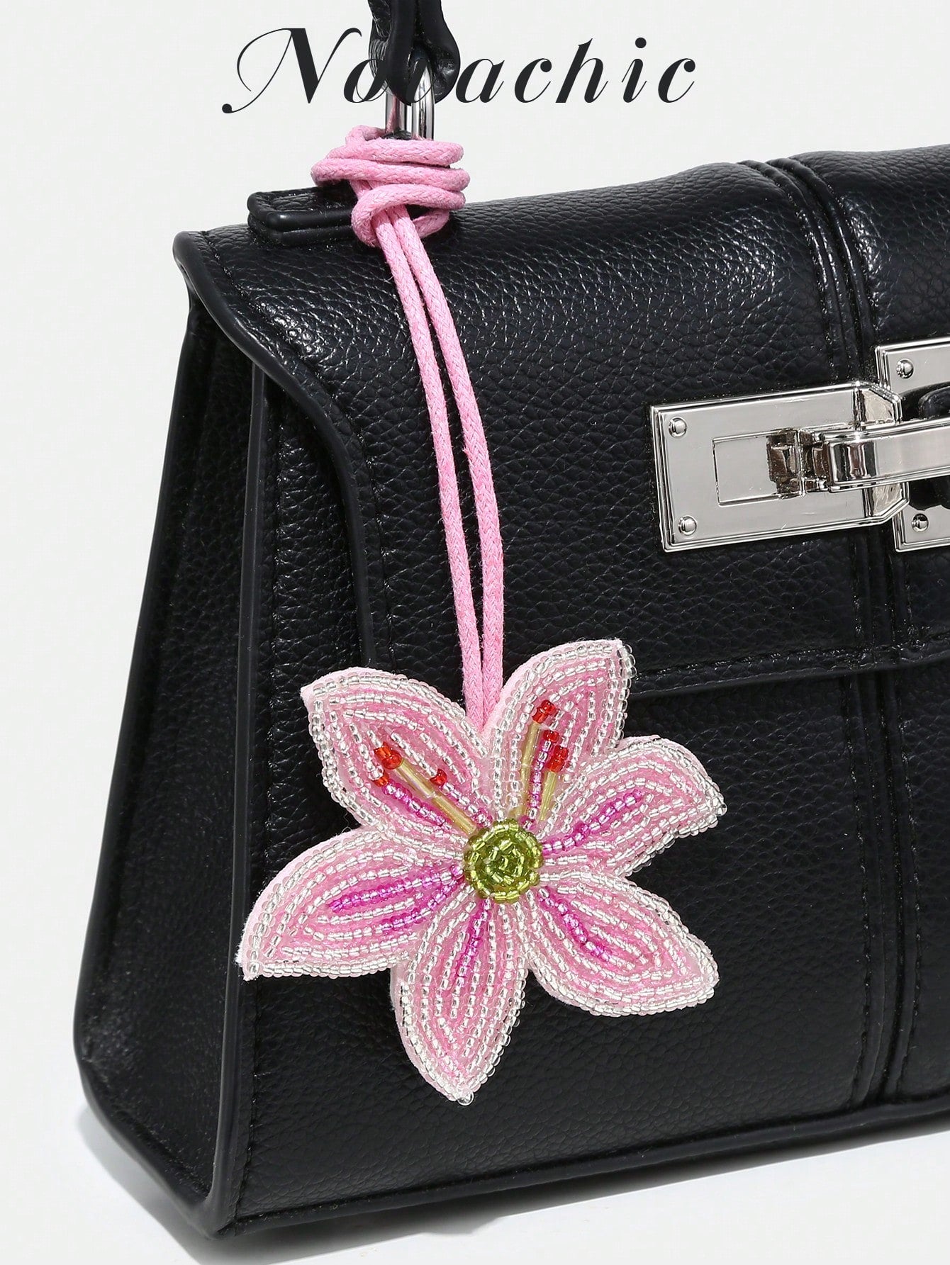 1pc Novachic Handmade Beaded, Floral Decor, Rhinestone Beaded Bag Charm/Pendant, Suitable For Summer Vacation, Beach (Charm Only, No Bag) Festival Graduation Teacher Appreciation Gifts Gift KeyChain