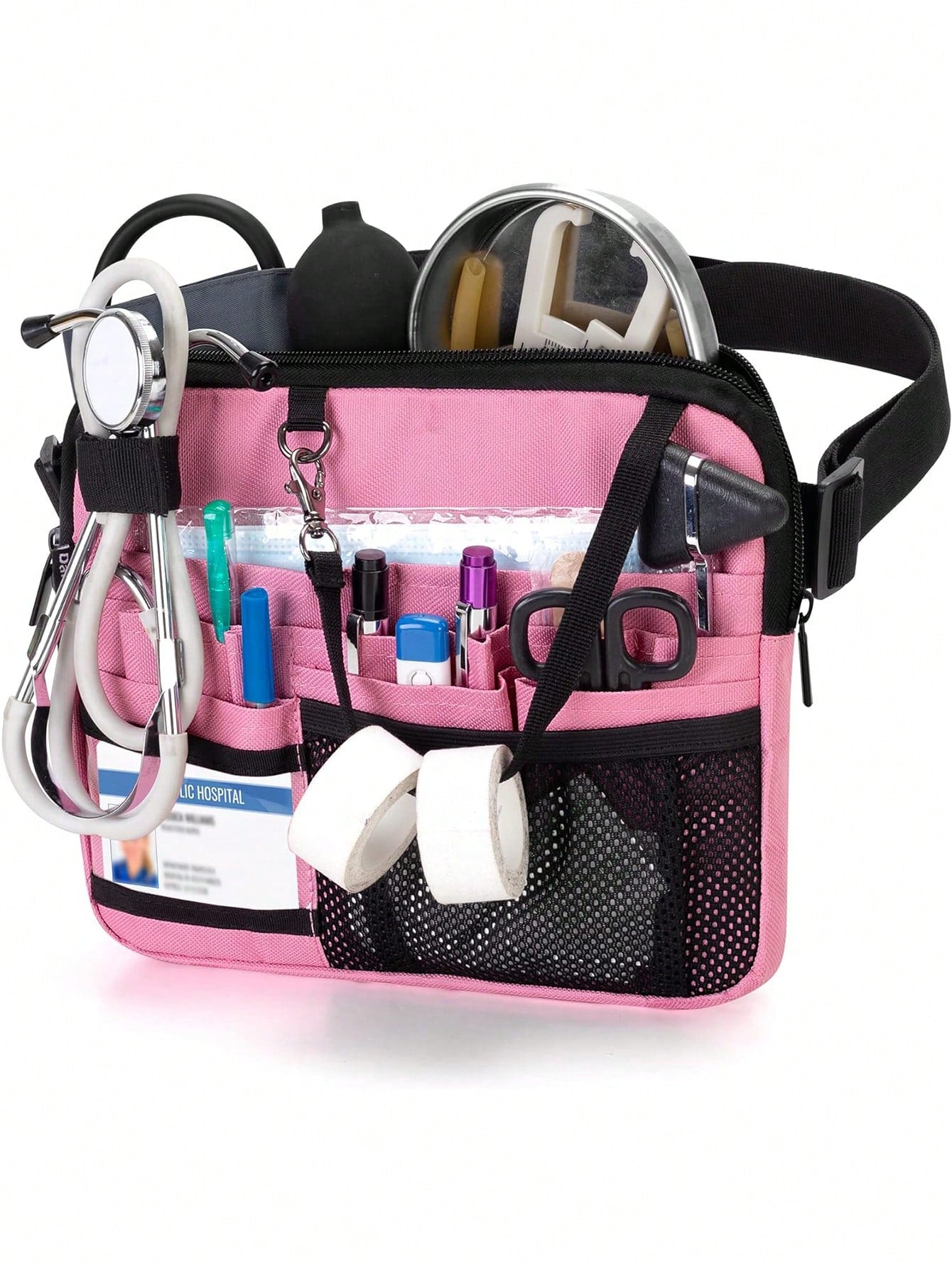 1pc Nurse Waist Bag With Medical Supplies Pocket, Nurse Waist Belt Tool Bag With Tape Fastener, Can Hold Stethoscope, Bandages, Scissors And Other Medical Supplies
