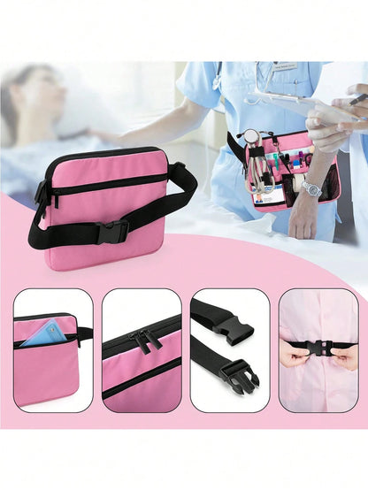1pc Nurse Waist Bag With Medical Supplies Pocket, Nurse Waist Belt Tool Bag With Tape Fastener, Can Hold Stethoscope, Bandages, Scissors And Other Medical Supplies
