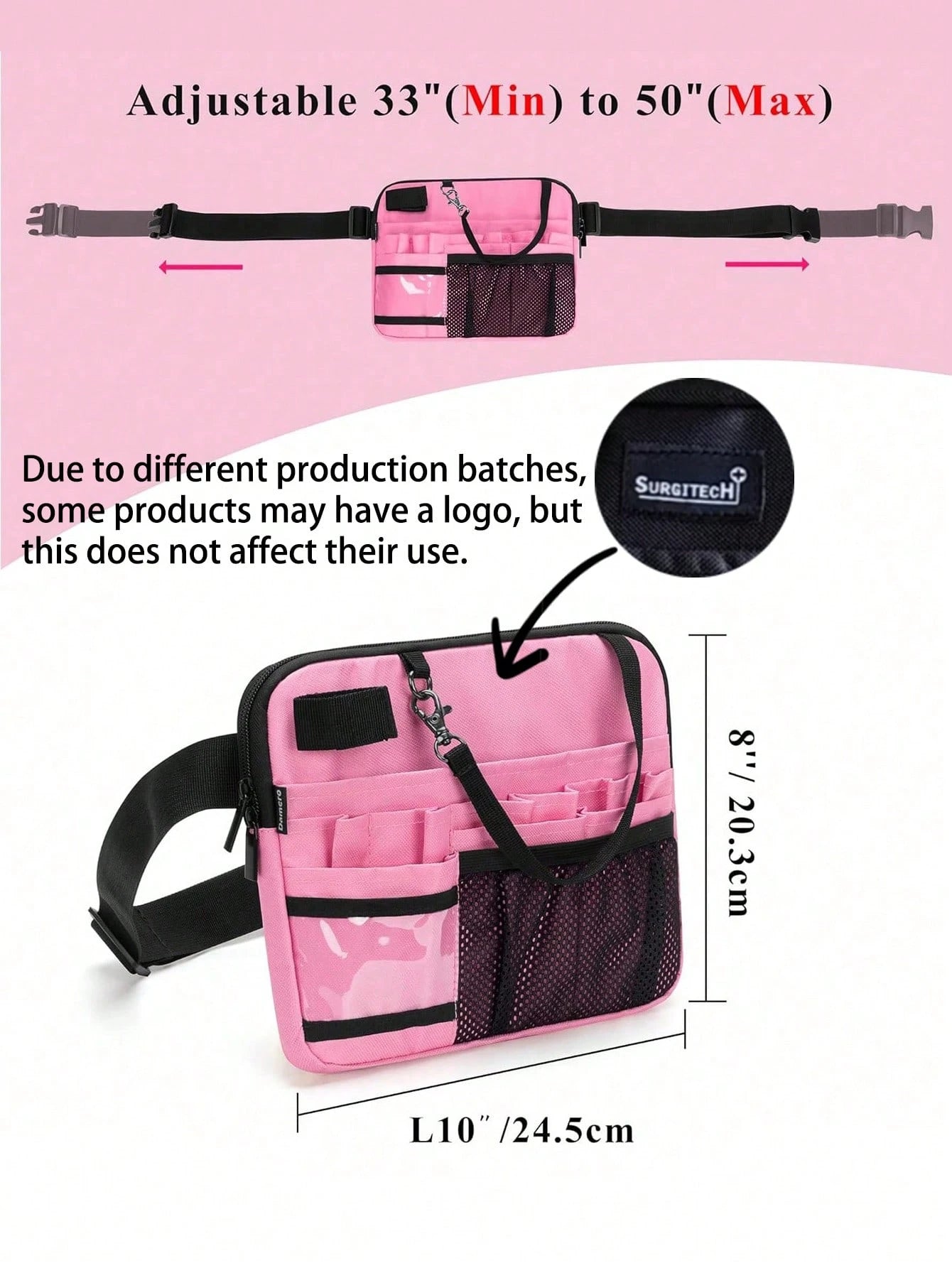 1pc Nurse Waist Bag With Medical Supplies Pocket, Nurse Waist Belt Tool Bag With Tape Fastener, Can Hold Stethoscope, Bandages, Scissors And Other Medical Supplies