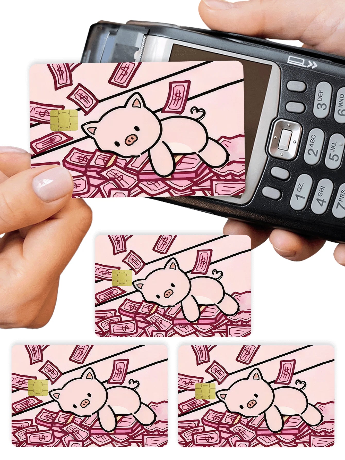 1pc Official Pig Banknote Credit Card Sticker Privacy Protection Card Skin, Wealth & Fortune Holiday Gift PVC Material Anti-Fingerprint Anti-Scratch Wear-Resistant Card Sleeve, Suitable For Men, Women