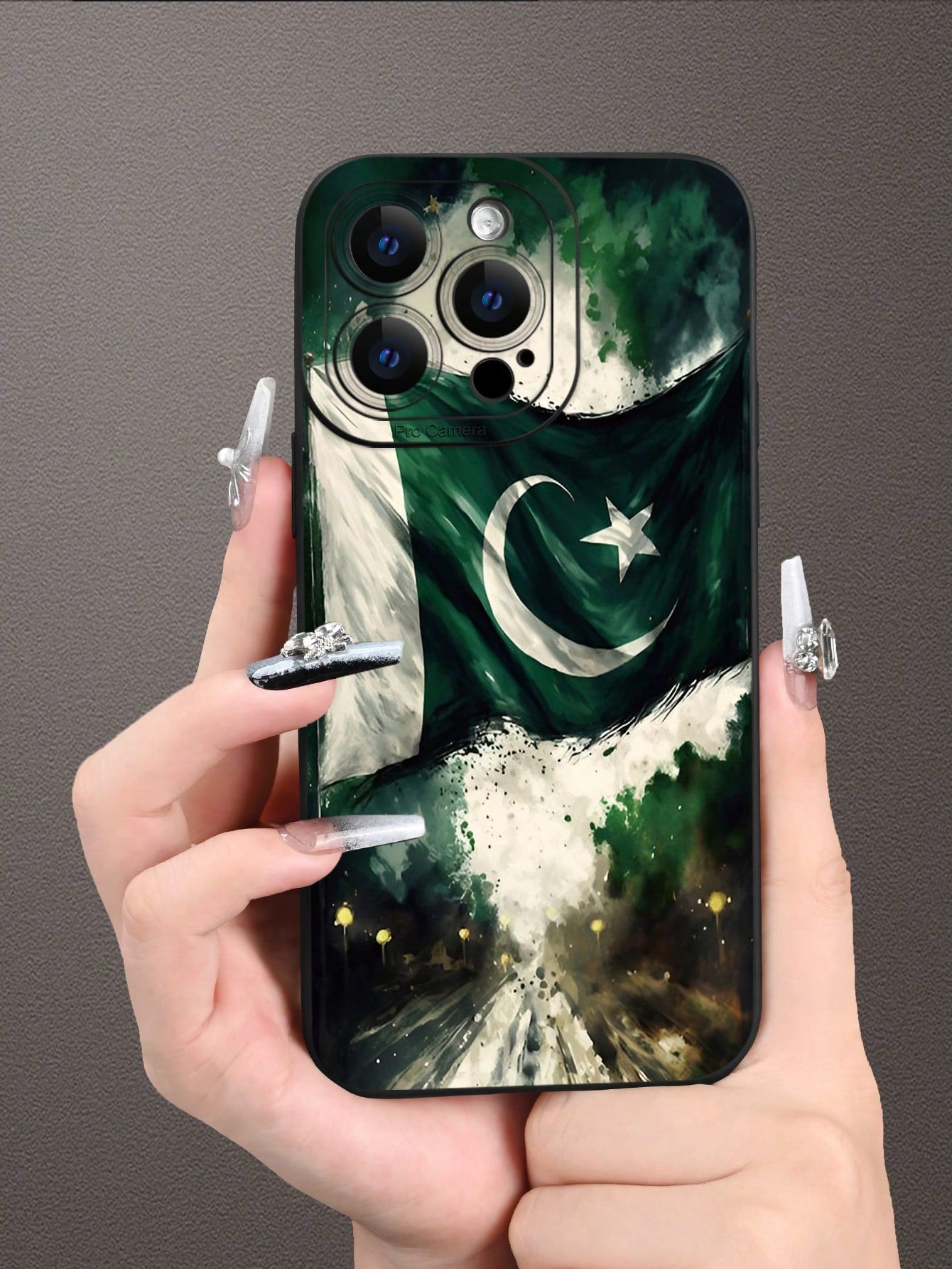 1pc Pakistan Flag Pattern Phone Case With Raised Camera Edge And Edge Protection TPU Protective Case, Compatible With Iphone 16/15/14/13/12/11 Pro Max, Galaxy S25/S24/S23/S21 And A54/A53/A52/A34/A15 S