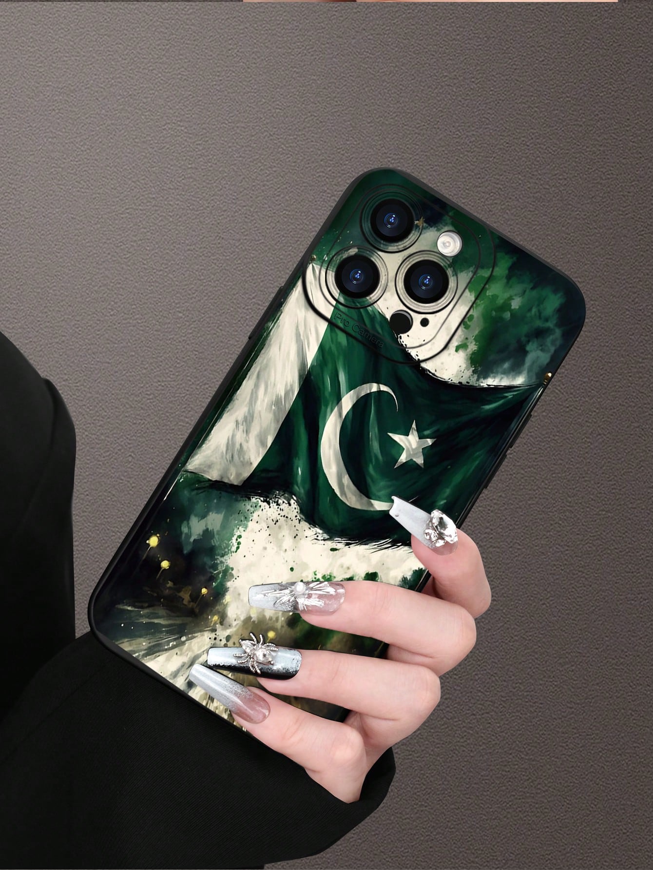 1pc Pakistan Flag Pattern Phone Case With Raised Camera Edge And Edge Protection TPU Protective Case, Compatible With Iphone 16/15/14/13/12/11 Pro Max, Galaxy S25/S24/S23/S21 And A54/A53/A52/A34/A15 S