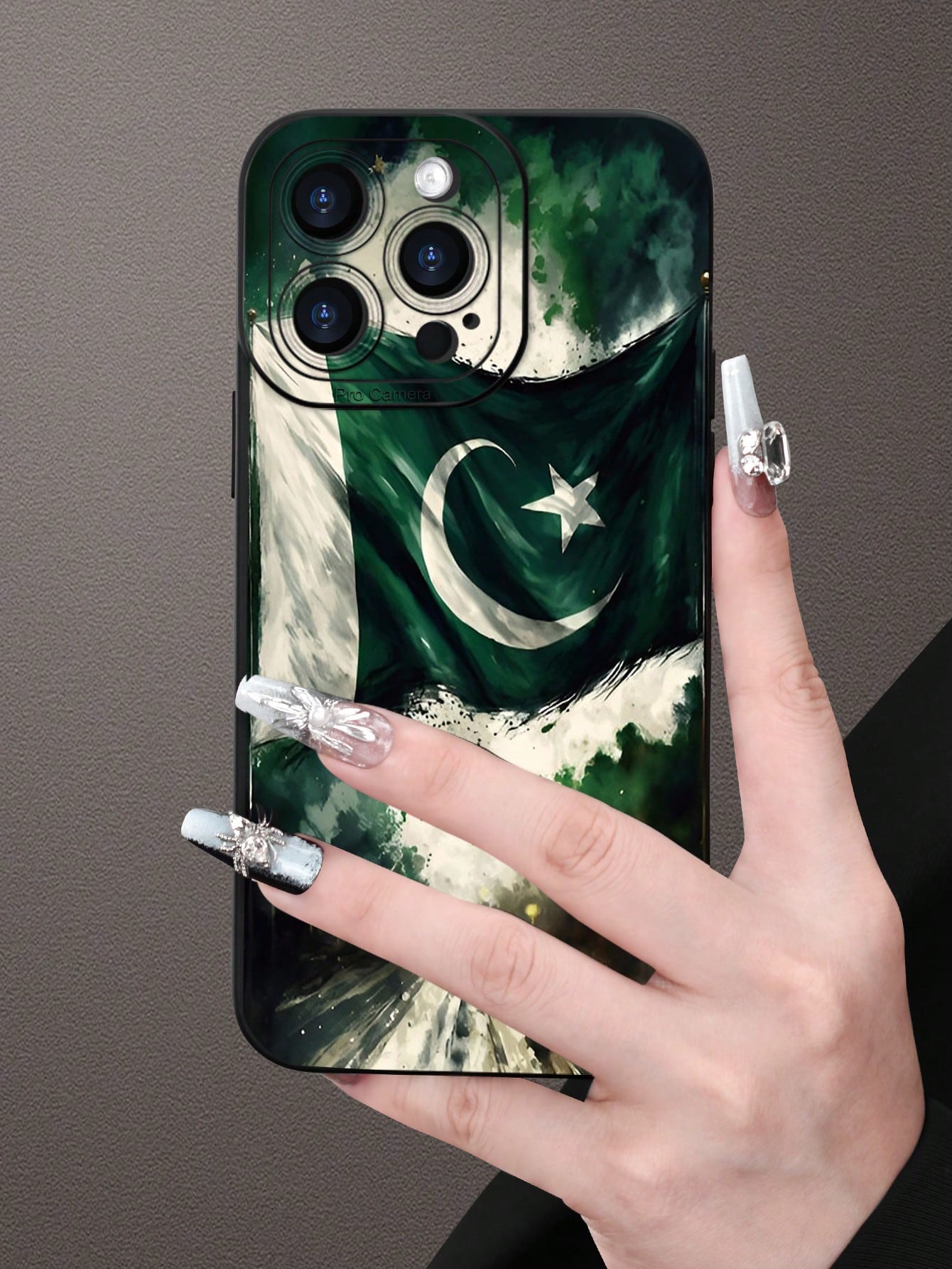 1pc Pakistan Flag Pattern Phone Case With Raised Camera Edge And Edge Protection TPU Protective Case, Compatible With Iphone 16/15/14/13/12/11 Pro Max, Galaxy S25/S24/S23/S21 And A54/A53/A52/A34/A15 S