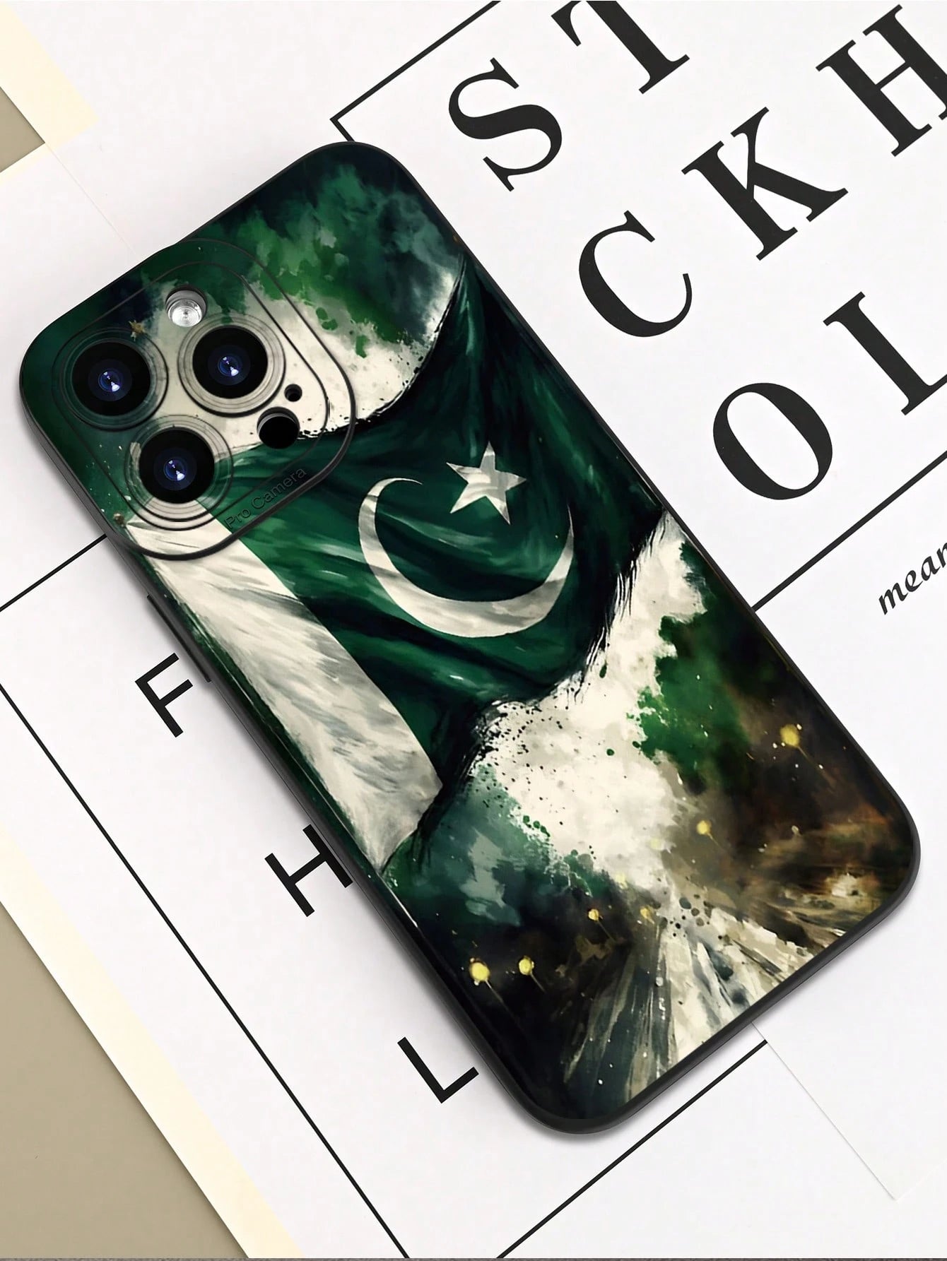 1pc Pakistan Flag Pattern Phone Case With Raised Camera Edge And Edge Protection TPU Protective Case, Compatible With Iphone 16/15/14/13/12/11 Pro Max, Galaxy S25/S24/S23/S21 And A54/A53/A52/A34/A15 S