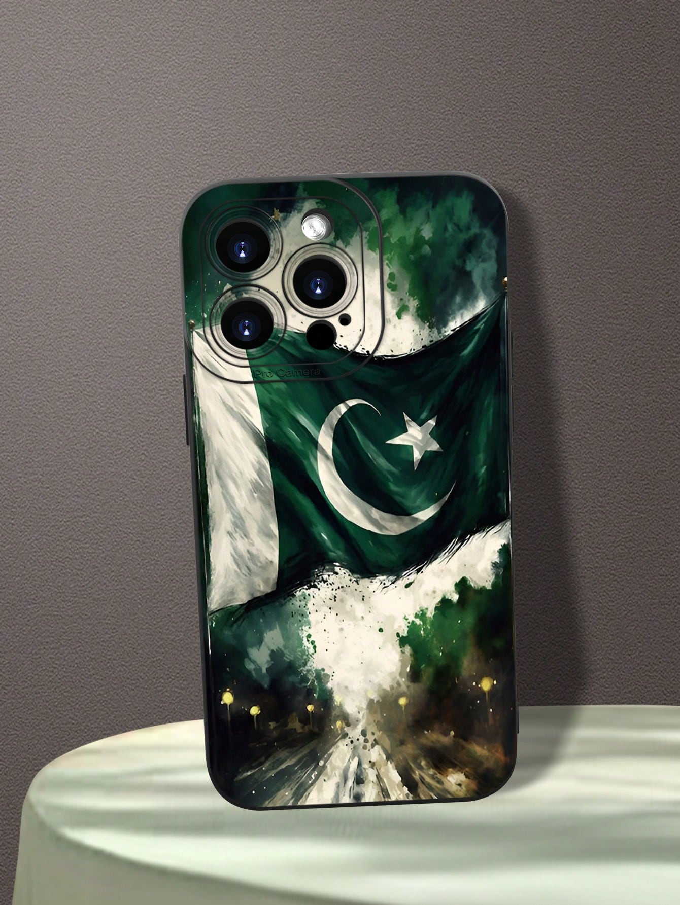 1pc Pakistan Flag Pattern Phone Case With Raised Camera Edge And Edge Protection TPU Protective Case, Compatible With Iphone 16/15/14/13/12/11 Pro Max, Galaxy S25/S24/S23/S21 And A54/A53/A52/A34/A15 S