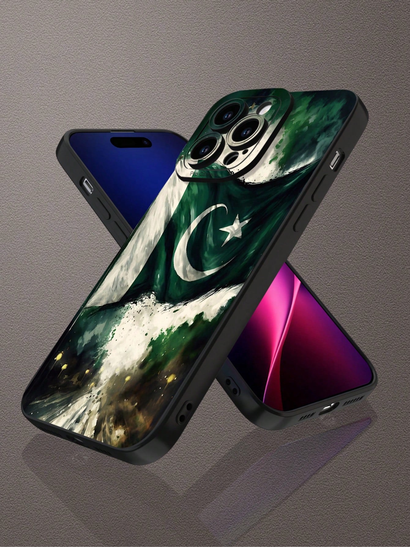 1pc Pakistan Flag Pattern Phone Case With Raised Camera Edge And Edge Protection TPU Protective Case, Compatible With Iphone 16/15/14/13/12/11 Pro Max, Galaxy S25/S24/S23/S21 And A54/A53/A52/A34/A15 S