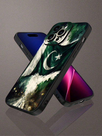 1pc Pakistan Flag Pattern Phone Case With Raised Camera Edge And Edge Protection TPU Protective Case, Compatible With Iphone 16/15/14/13/12/11 Pro Max, Galaxy S25/S24/S23/S21 And A54/A53/A52/A34/A15 S