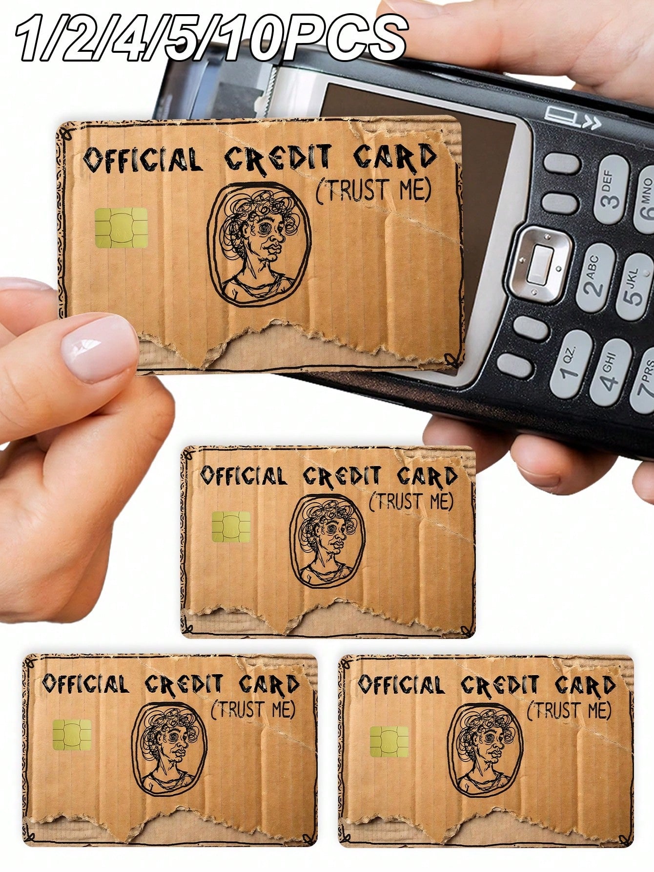 1pc Parody Official Credit Card Sticker Privacy Protection Card Skin, Paper-Style Birthday Gift PVC Material Anti-Fingerprint Anti-Scratch Wear-Resistant Card Sleeve, Suitable For Men, Women, Couples