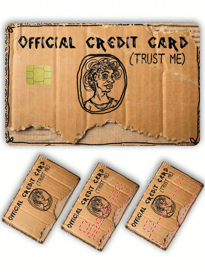 1pc Parody Official Credit Card Sticker Privacy Protection Card Skin, Paper-Style Birthday Gift PVC Material Anti-Fingerprint Anti-Scratch Wear-Resistant Card Sleeve, Suitable For Men, Women, Couples