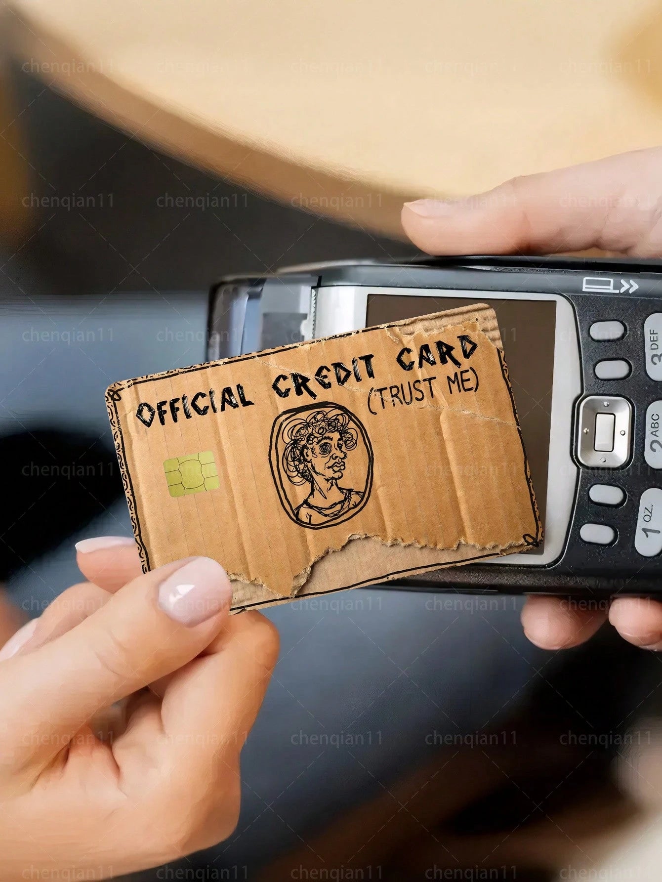 1pc Parody Official Credit Card Sticker Privacy Protection Card Skin, Paper-Style Birthday Gift PVC Material Anti-Fingerprint Anti-Scratch Wear-Resistant Card Sleeve, Suitable For Men, Women, Couples