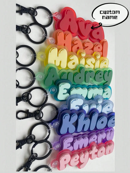 1PC Personalized Acrylic Keychain, Customizable For Team Member Gifts, Suitable For Handbag, Backpack Decoration, Gift Bag Tag, Fashion Gift For Women