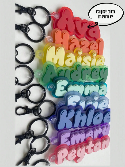 1PC Personalized Acrylic Keychain, Customizable For Team Member Gifts, Suitable For Handbag, Backpack Decoration, Gift Bag Tag, Fashion Gift For Women