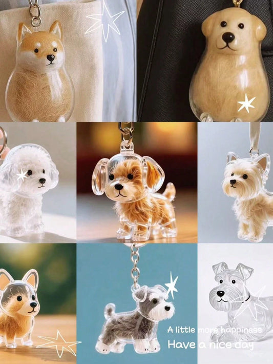 1pc Pet Hair Memorial Keychain, New Design