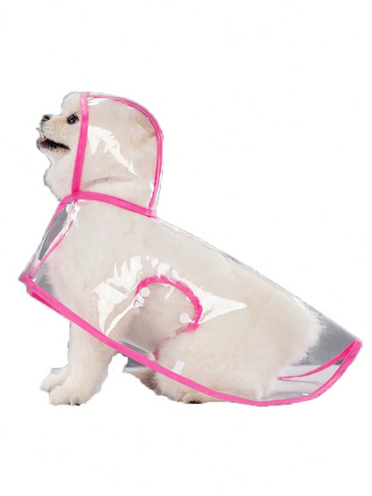 1pc Pet Raincoat, Waterproof Windproof Pet Clothes, Transparent Pet Raincoat, Waterproof Windproof Clothes For Small Dogs, Raincoat For Large Dogs