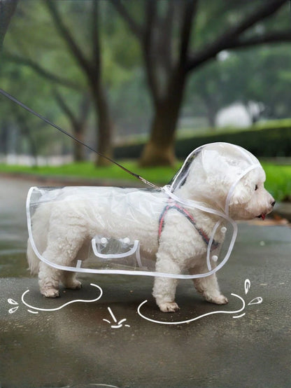 1pc Pet Raincoat, Waterproof Windproof Pet Clothes, Transparent Pet Raincoat, Waterproof Windproof Clothes For Small Dogs, Raincoat For Large Dogs
